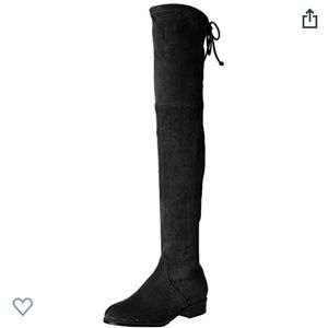 Kaitlyn Pan Black Microsuede Over the Knee Boots